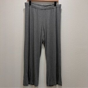 Skims Gray Ribbed Wide Leg Lounge Pants Size Large